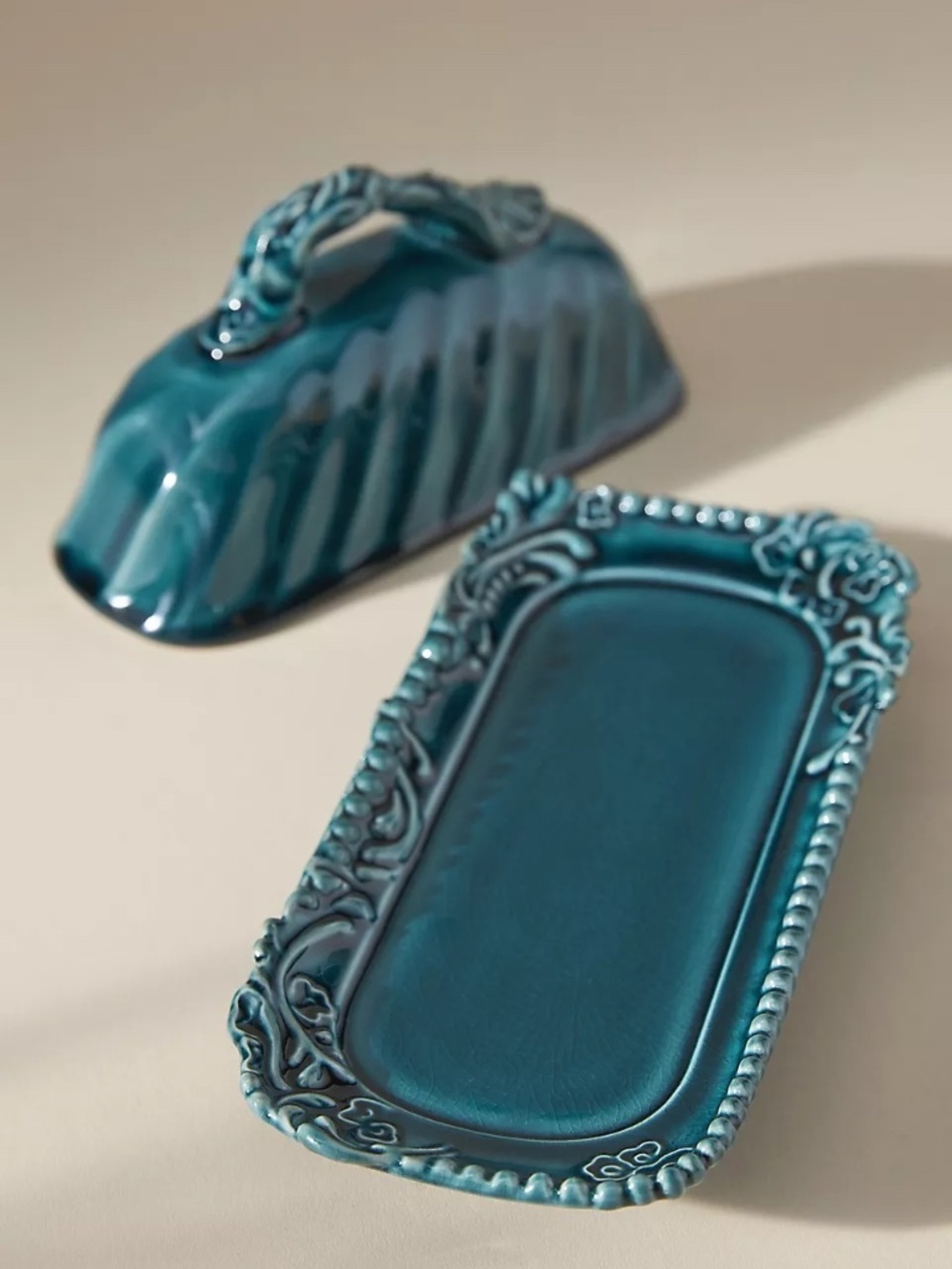 Anthropologie Paola Blue Butter Dish - Picture 2 of 3